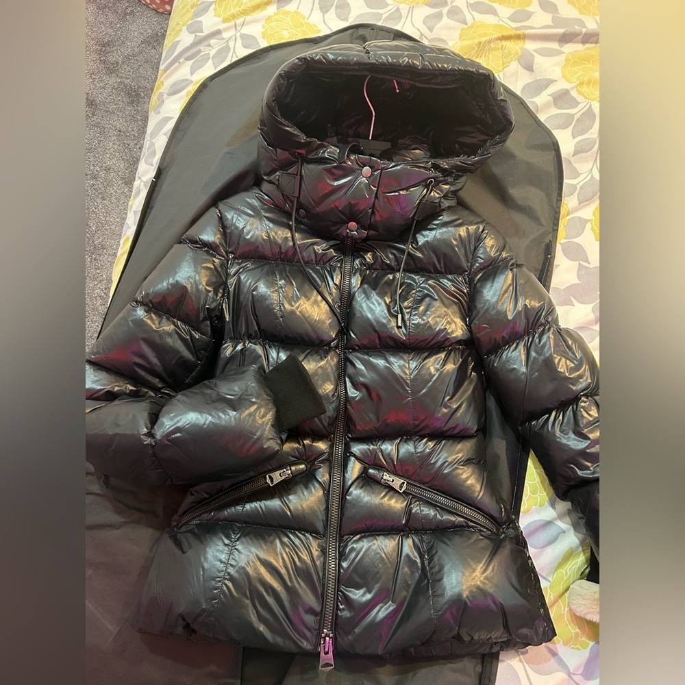Sleek Black Puffer Mackage Jacket for Women